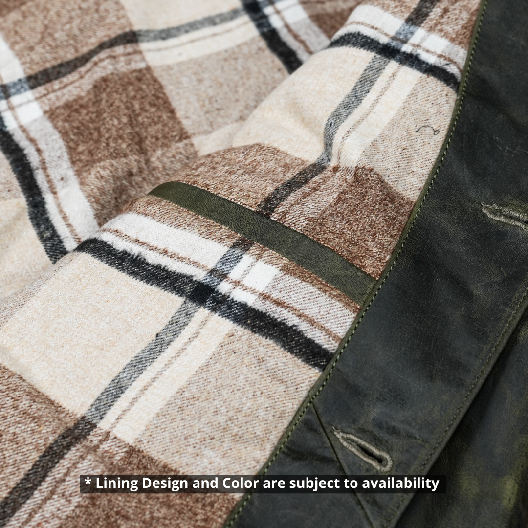 Trucker Type 2 Leather Jacket (Vintage Green)