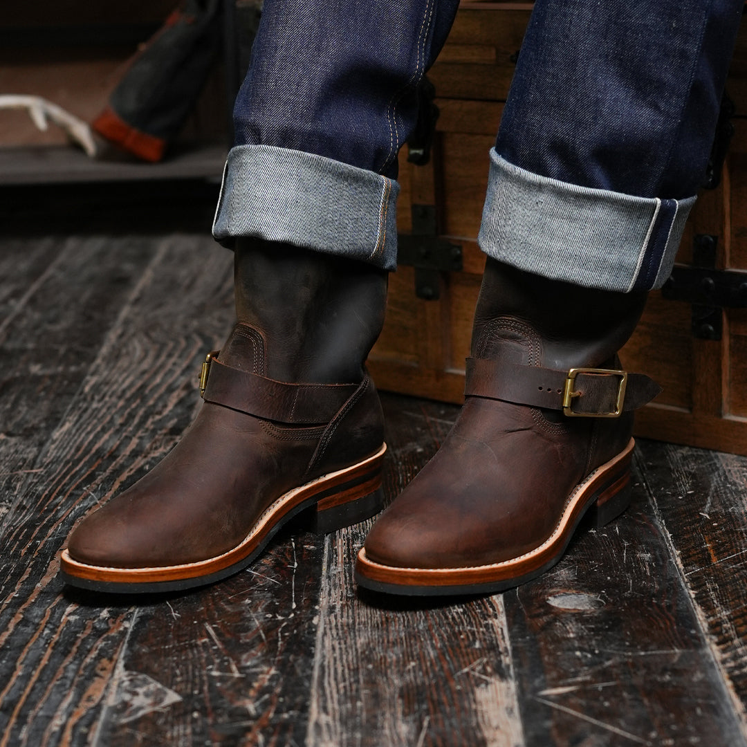 The Foundry Engineer Boots (Vintage Brown) Goodyear Welted