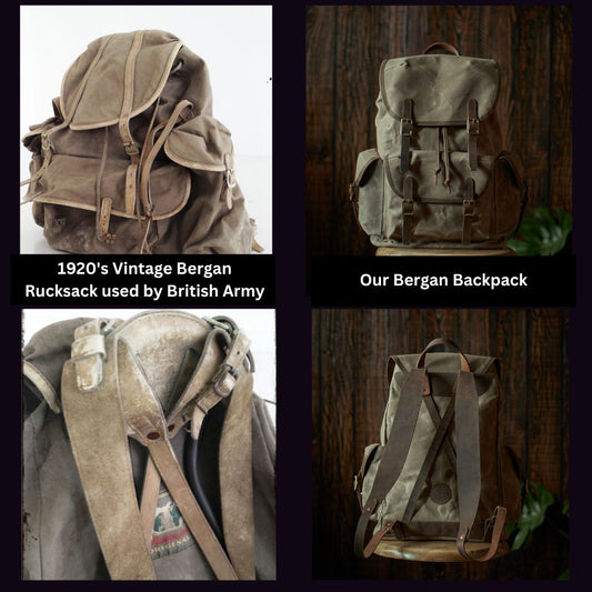 Vintage Bergan Canvas Backpack (Faded Olive)