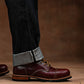 Five Pocket Blue Blood 13 Oz Selvedge Denim For Men (True Straight)
