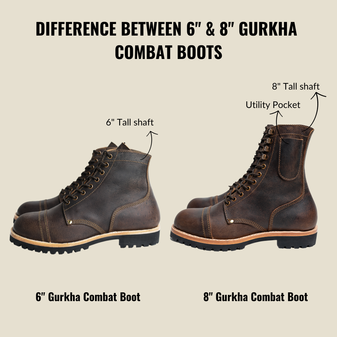 Gurkha Combat Boots 8" (Raven Black) Goodyear Welted