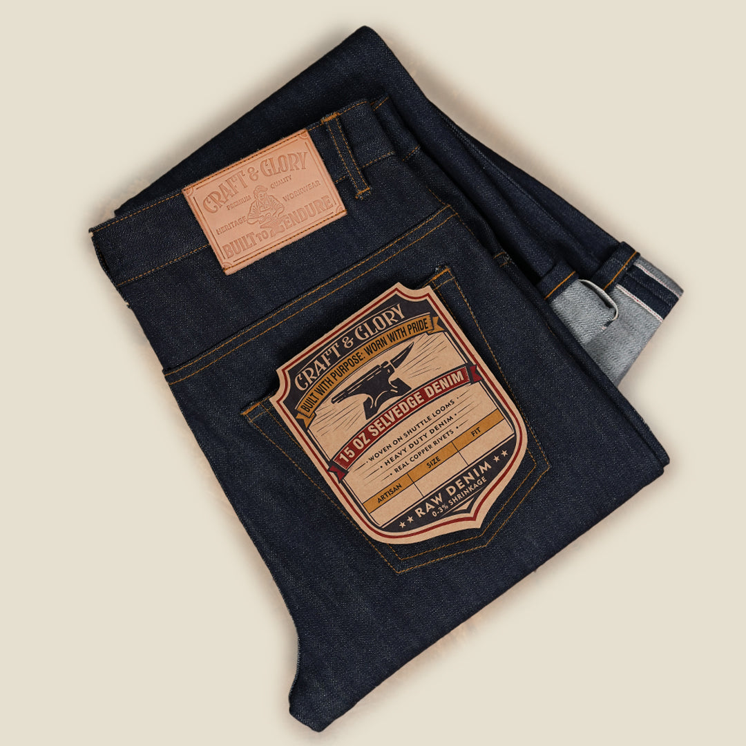 Five pocket Blue Blood 2.0 15 Oz Selvedge Denim for Men (True Straight)