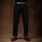 Double Knee Carpenter Double Black 14 Oz Selvedge Denim For Men (True Straight)