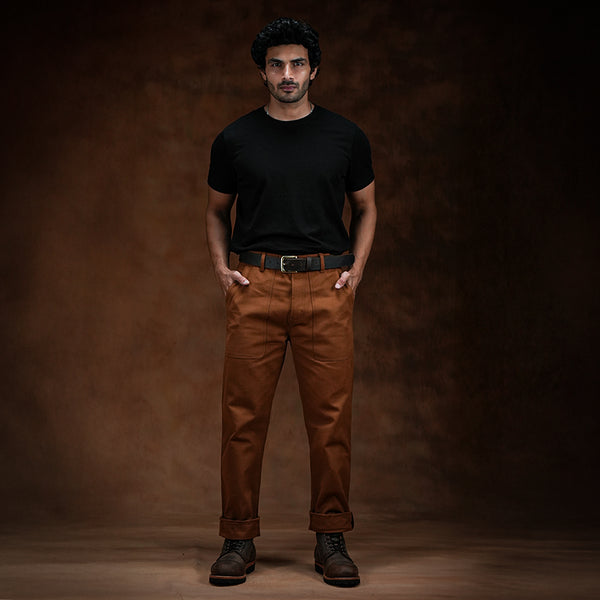 Fatigue Pants Fox Brown 12 Oz Duck Canvas For Men (True Straight)