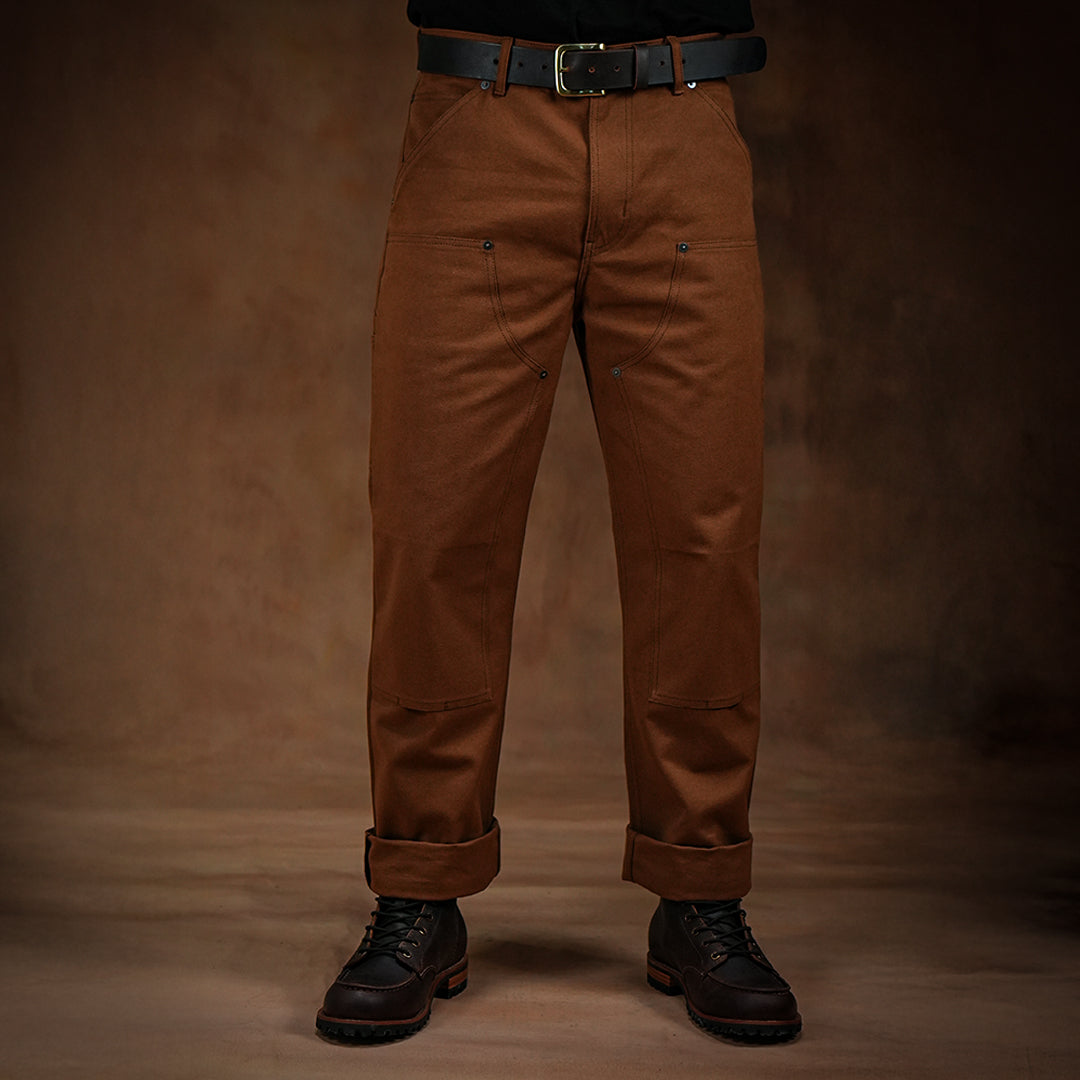 Double Knee Carpenter Fox Brown 12 Oz Duck Canvas Pants For Men