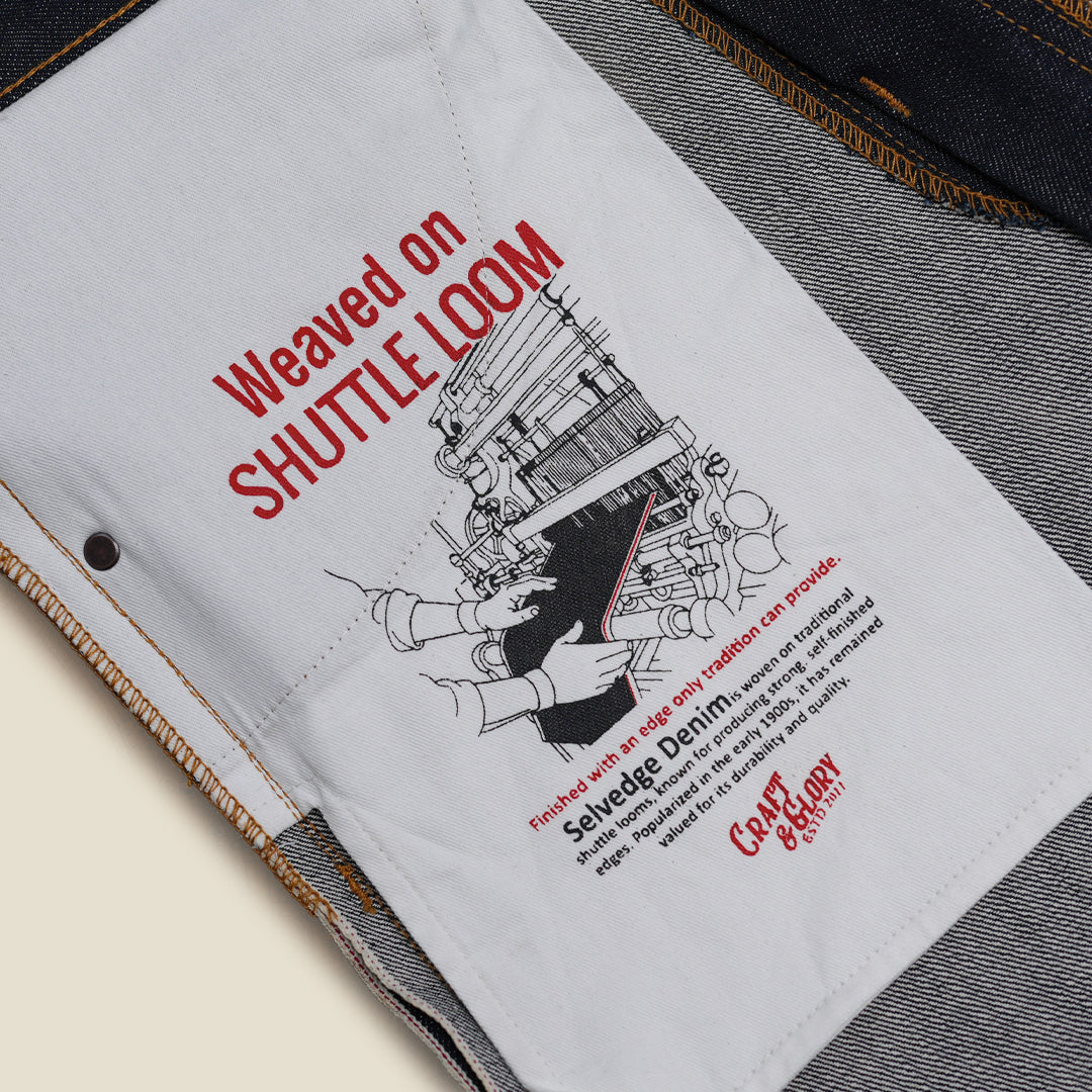 Five pocket Blue Blood 2.0 15 Oz Selvedge Denim for Men (Slim Straight)