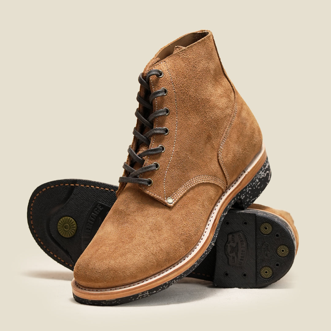 M-43 Boots 6" (Wheat Roughout) Goodyear Welted
