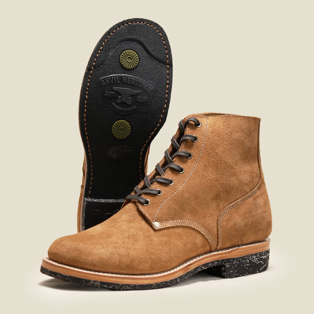 M-43 Boots 6" (Wheat Roughout) Goodyear Welted