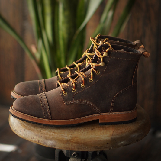 Legacy Toe Cap Boot 6" (Vintage Brown) Goodyear Welted