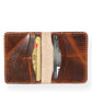 Bi - Fold Vertical Card Holder  (Saddle Tan)