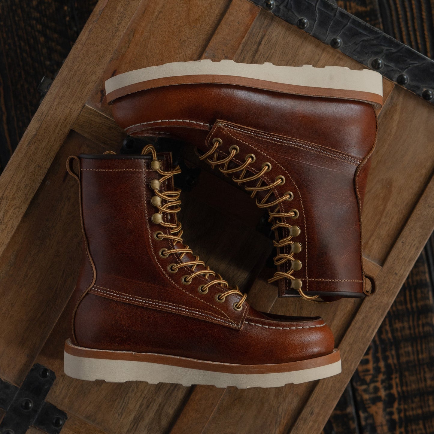 Moc-Toe Boots 8" (Saddle Tan) Goodyear Welted