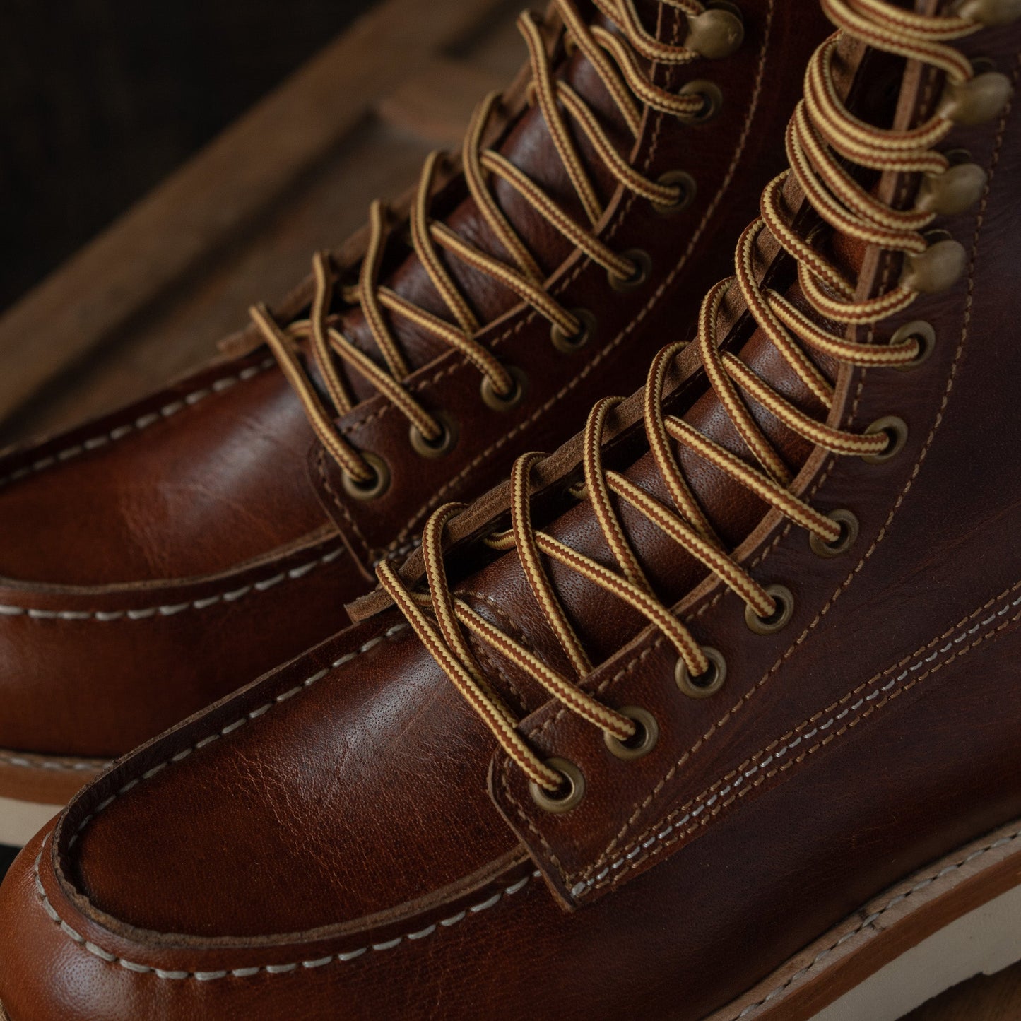 Moc-Toe Boots 8" (Saddle Tan) Goodyear Welted