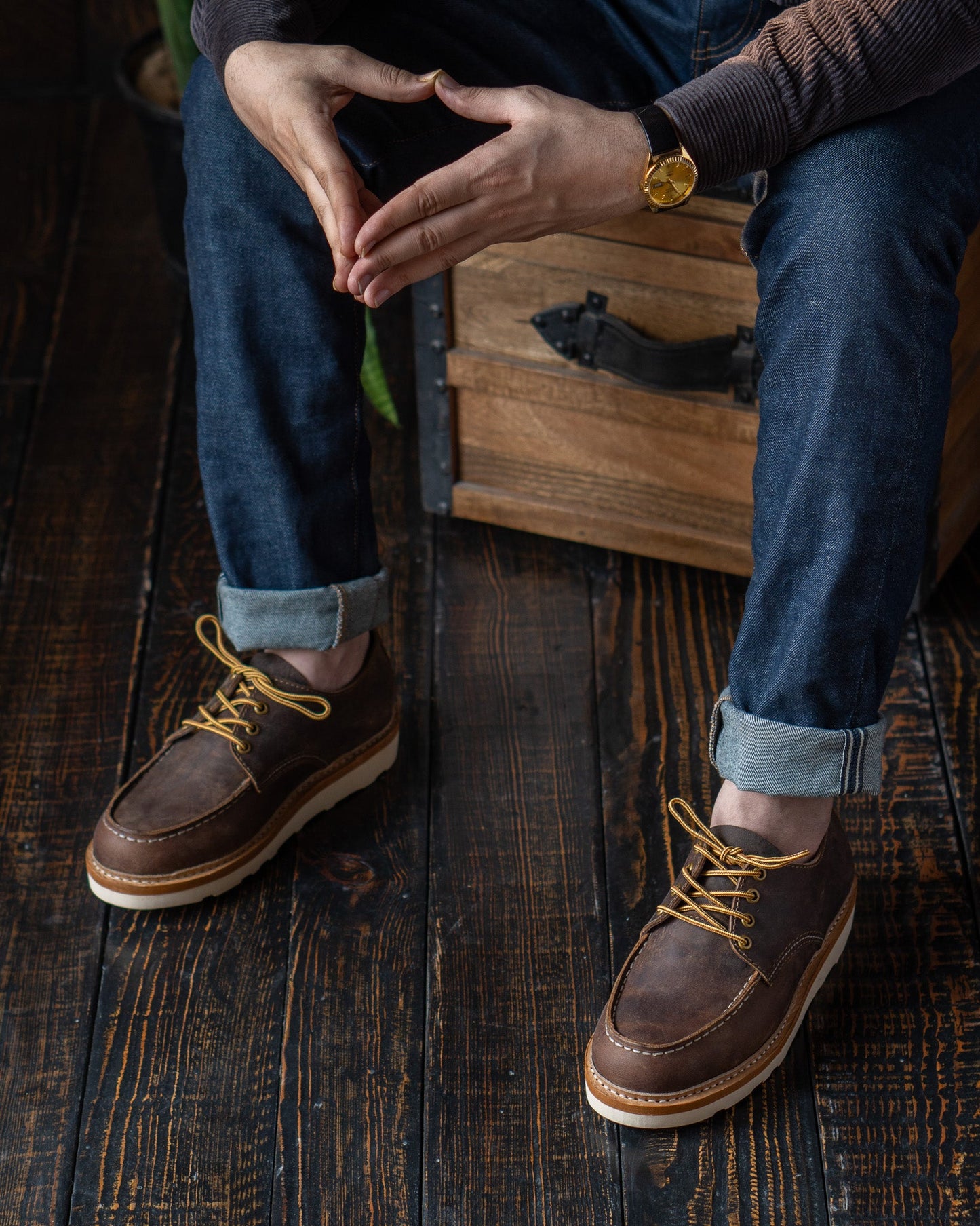 Moc-Toe Shoes (Vintage Brown) Goodyear Welted