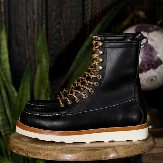 Moc-Toe Boots 8" (Raven Black) Goodyear Welted