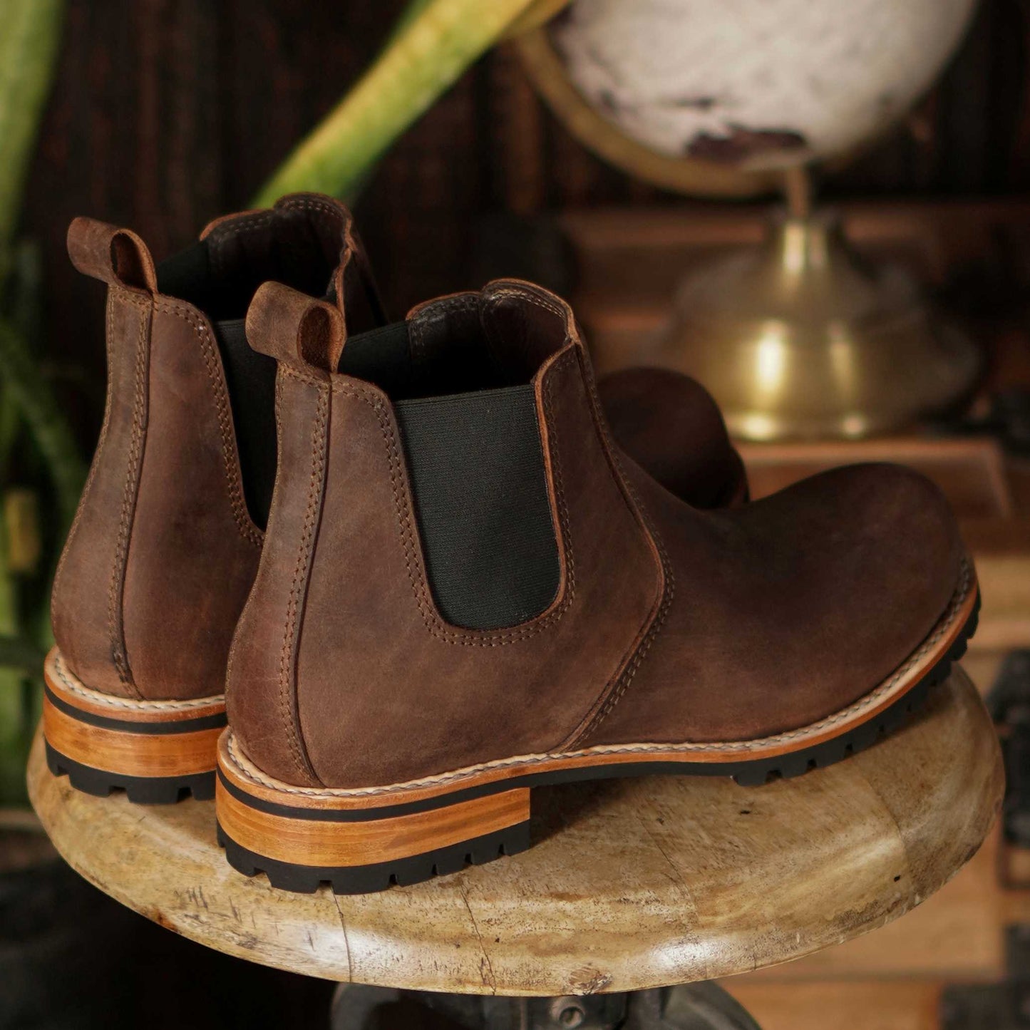 Chelsea Explorer Leather Boots 6" (Vintage Brown) Goodyear Welted