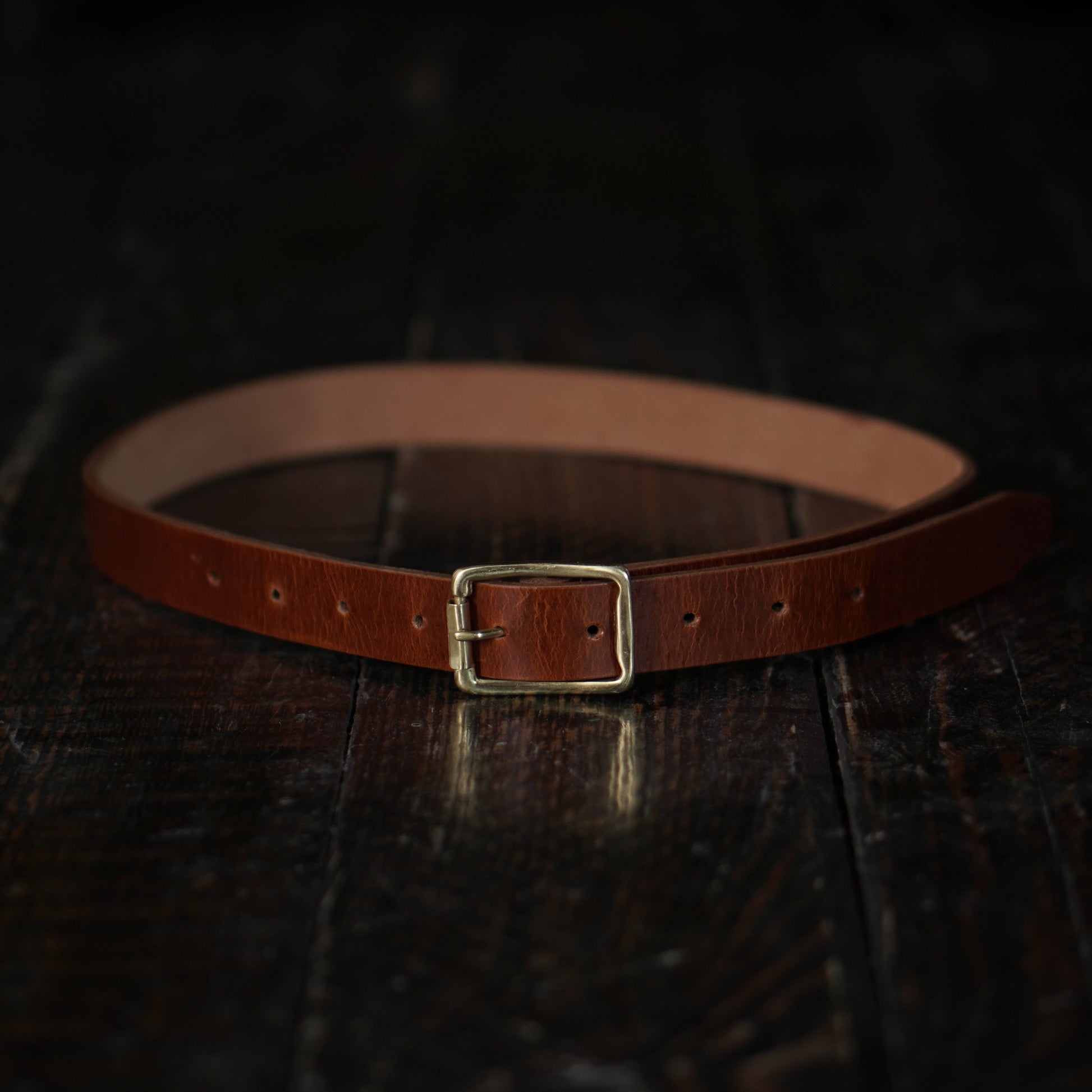 Women leather belt in tan color