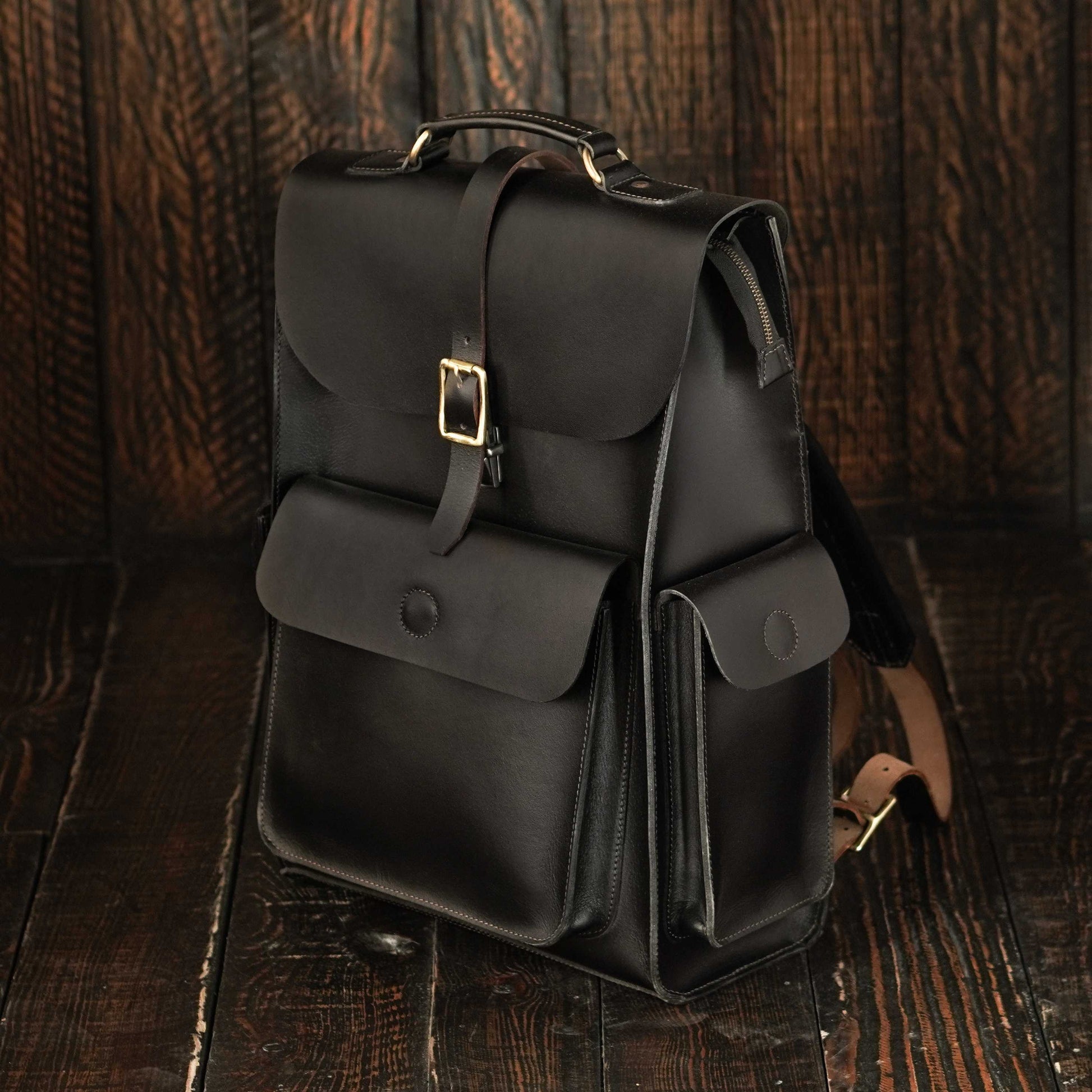 dr martens leather mens backpack black Heritage Backpack (Raven Black) – Craft & Glory International