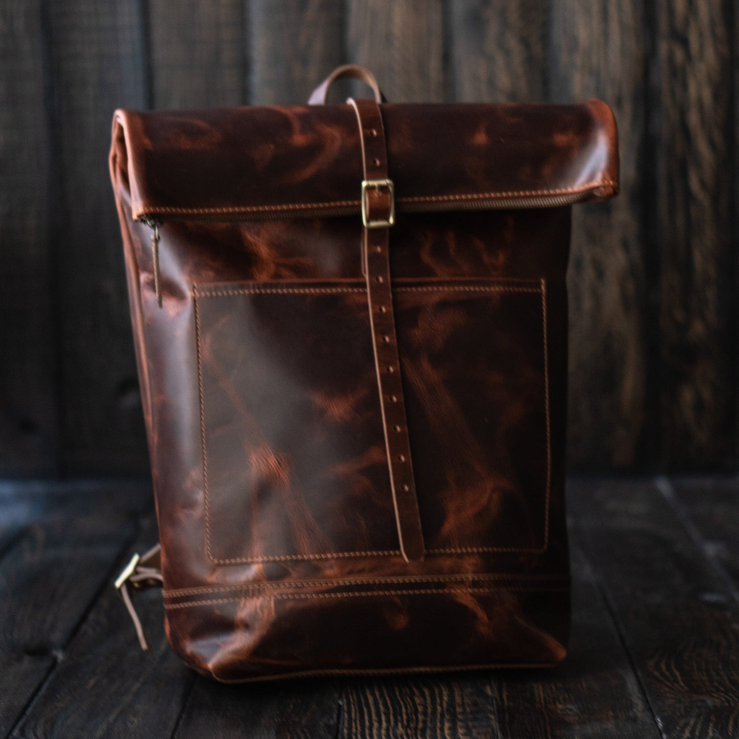 Legacy Roll Top Backpack (Saddle Tan)