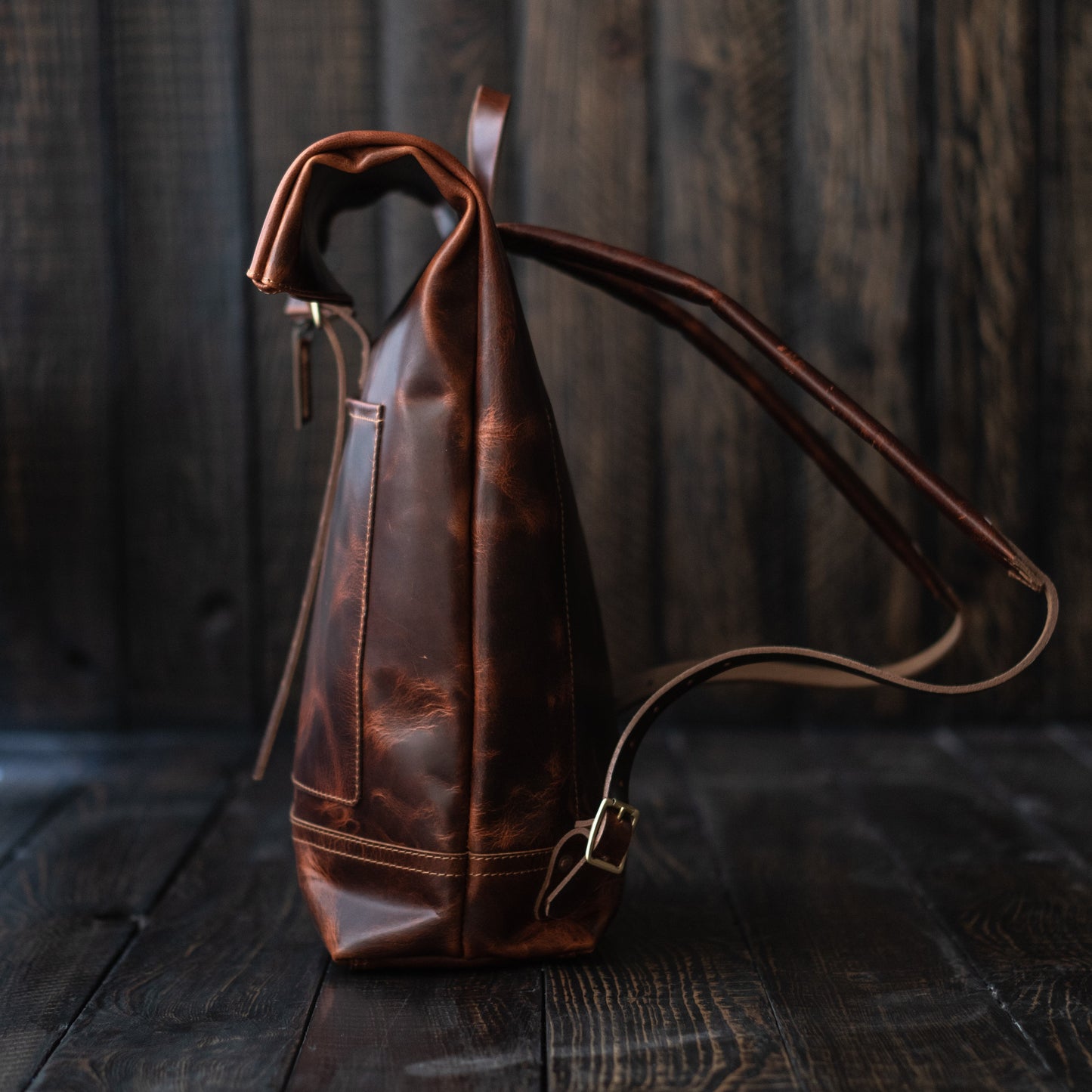Legacy Roll Top Backpack (Saddle Tan)