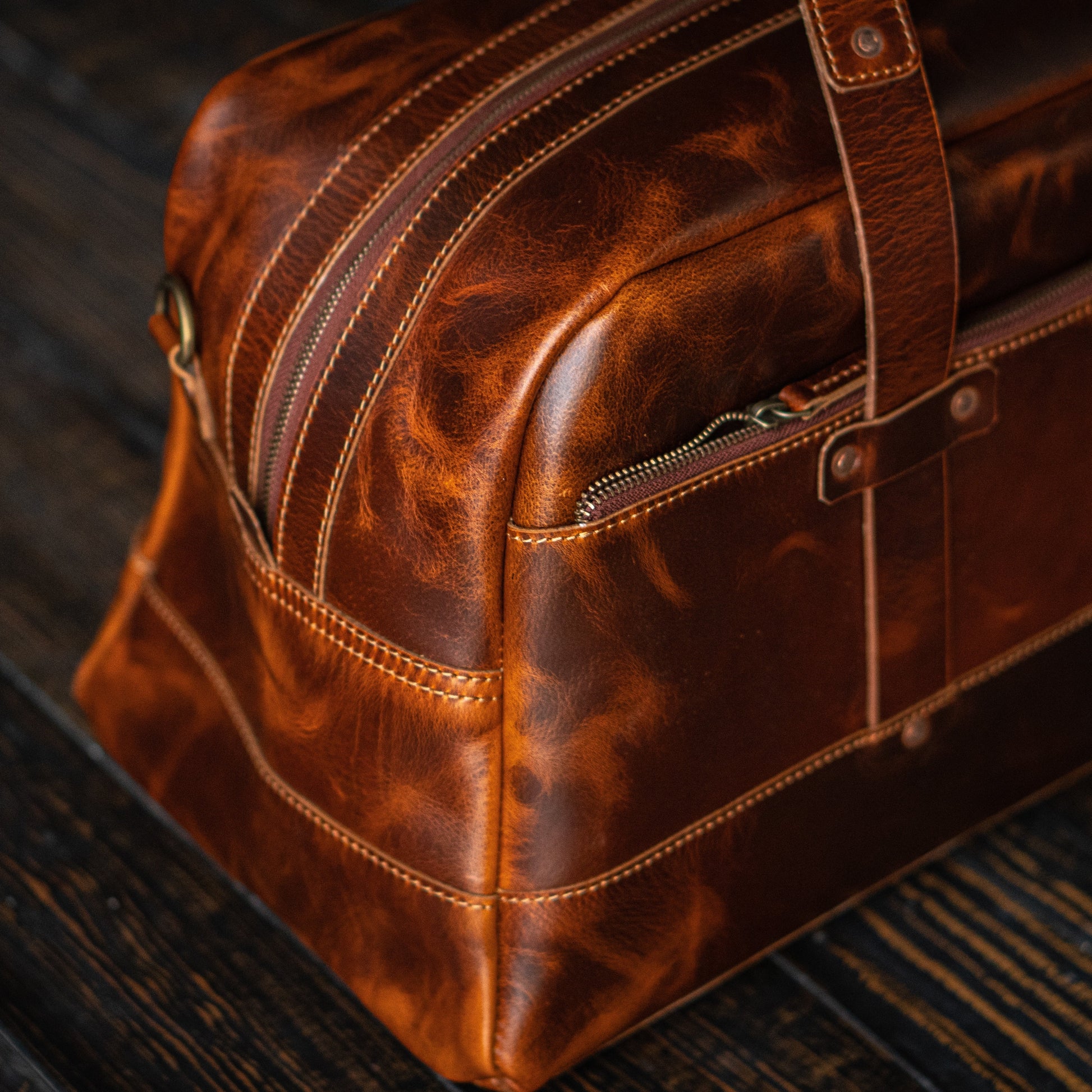 leather duffle bag